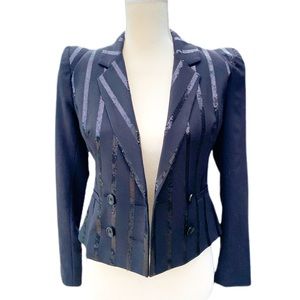 H&M Beautiful Black Sequin Dressy Formal Dinner Sartorial Jacket NWOT Size 2